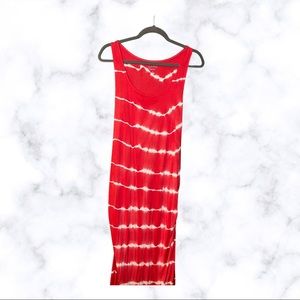 Pink and white maxi dress